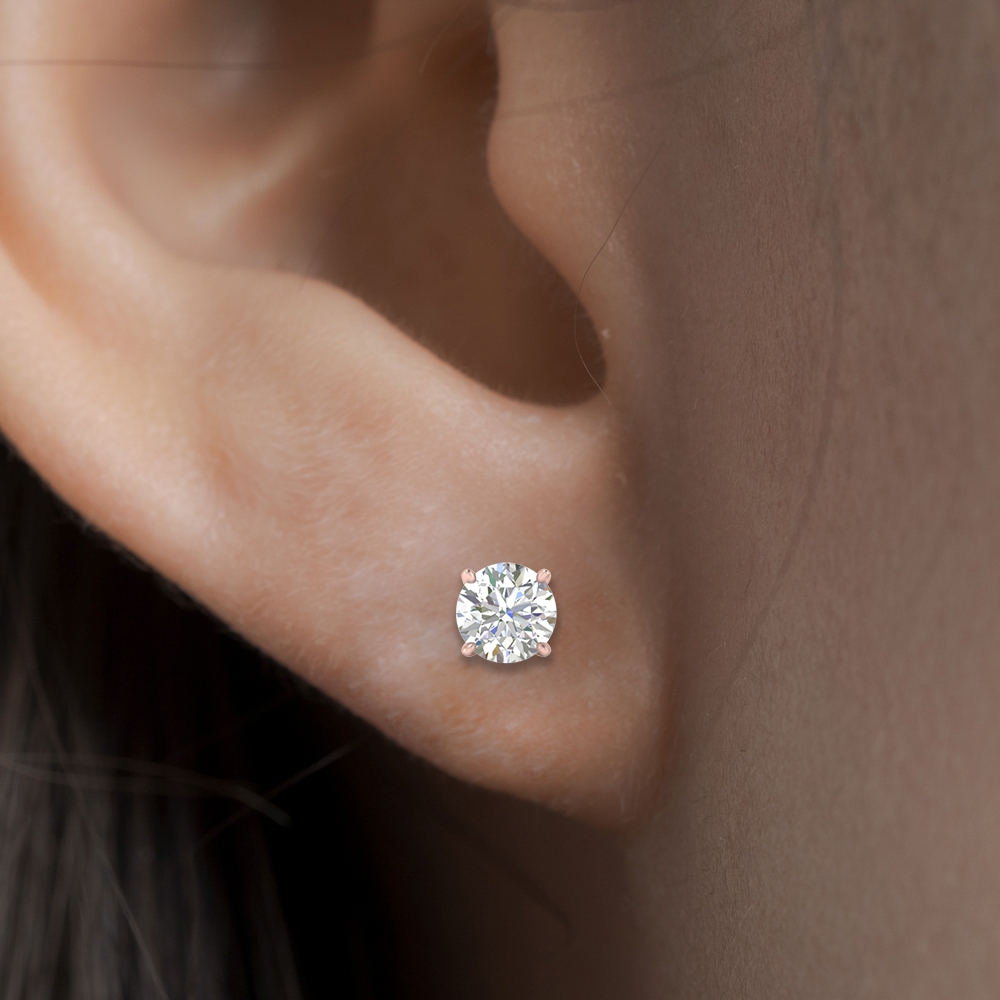 Invisible Set Diamond Stud Earring | MARIA TASH
