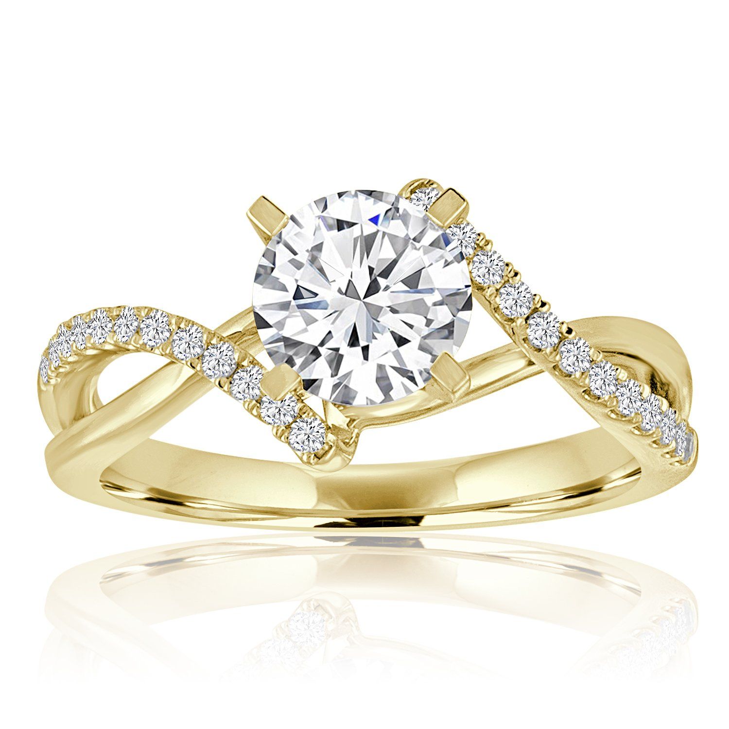 Freya diamond twist engagement ring