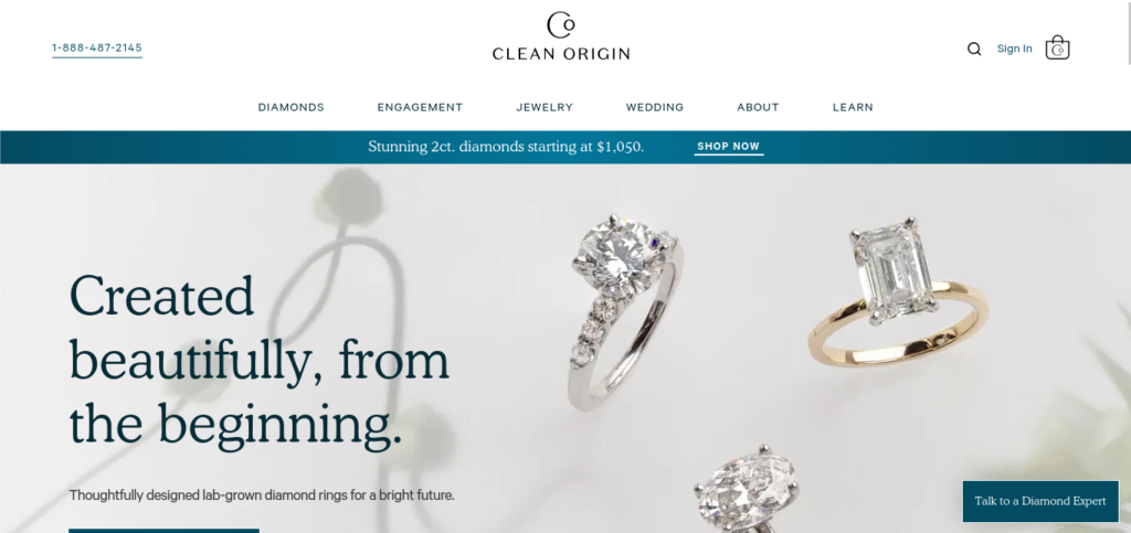 Clean origin diamonds
